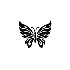 Obraz premium Elegant black butterfly silhouette with stylized wings