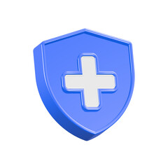 Fototapeta premium icon of a first aid kit with a shield symbolizing health and emergency medical care