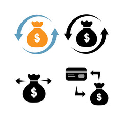 Easy money transfer icon. ​​Flat style trend repeating arrow logo graphic design technology element isolated on white background. Mobile app concept or right and left direction
