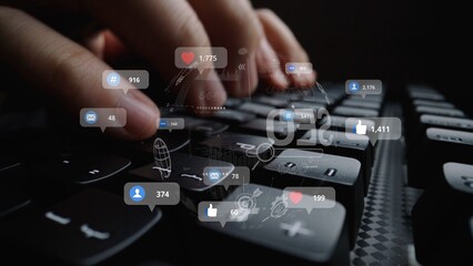 Social media marketing strategy with engagement metrics. Social marketing boosts media visibility....