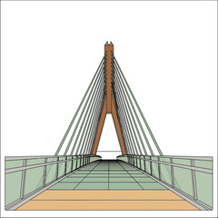 pedestrian bridge a modern pedestrian bridge featuring a sleek design with cable supports over the roadway representing urban infrastructure public works projects and accessibility.