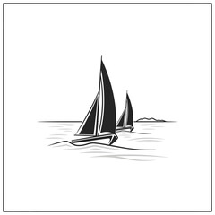 sailing boats at sea sailboats gliding on the water against a distant island backdrop depicting freedom leisure and nautical adventures ideal for travel blogs