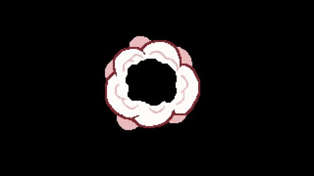ドット絵のレトロな爆発アニメーション,透過背景,赤