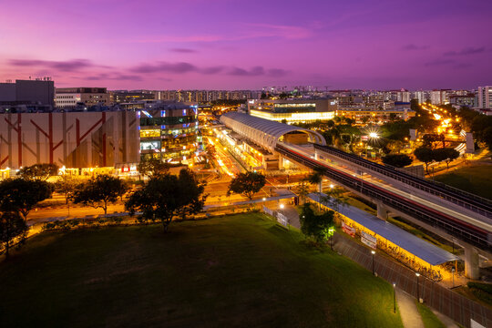 Twilight hour at Tampines Station, Singapore.