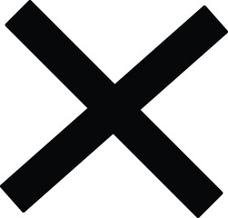 Obraz premium Bold black cross shape symbolized abstract geometric design mark vector