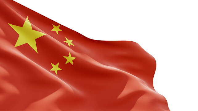 Waving chinese flag with golden stars majestic and proud display of national pride and patriotism