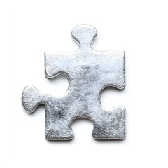 Obraz premium a silver puzzle piece on a white background