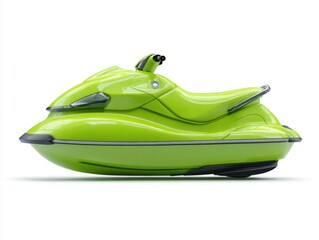 Naklejka premium Lime Green Personal Watercraft on White Background