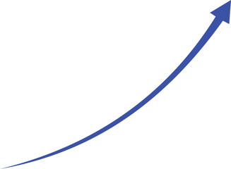 Blue arrow showing upward trend and growth symbolizing progress and success vector