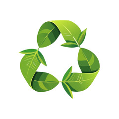 Eco-friendly symbol crafted from fresh green foliage, illustrating a commitment to sustainability and environmental care