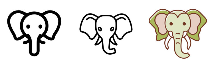 Elephant Animal Icon for Wildlife, Safari, Jungle and Nature Design
