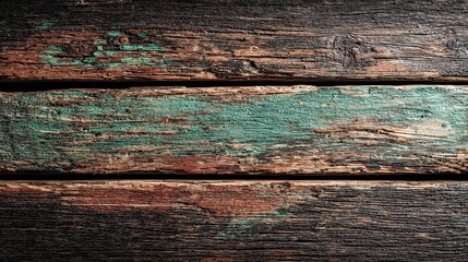 Weathered Wooden Planks With Multicolor Paint