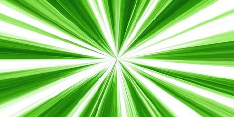 Obraz premium Radial green and white lines radiating from a central point