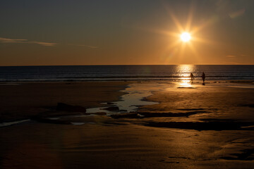 Spectacular sunset at Cable beach in Broome, Western Australia.