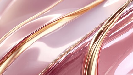 Obraz premium Abstract flowing shapes in pink and gold
