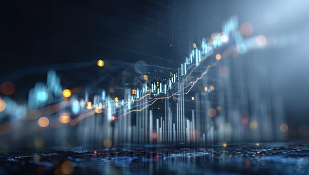 Abstract financial data visualization - Powered by Adobe