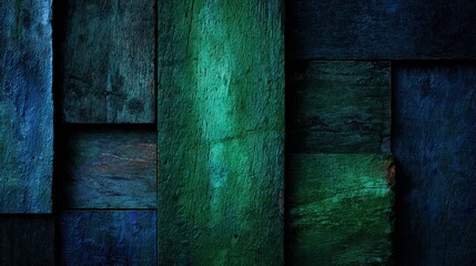 Abstract Geometric Pattern With Teal Blue Squares