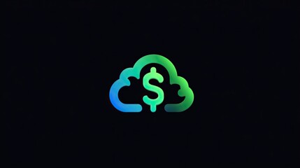 Gradient cloud icon with dollar sign