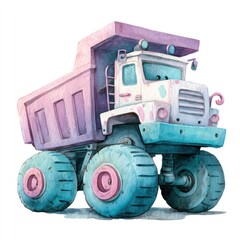 Obraz premium Pastel dump truck illustration