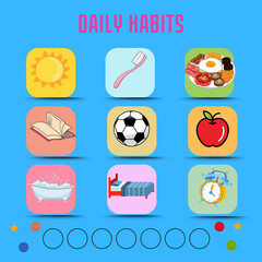 Fototapeta premium Kids Daily Habits Chart – Educational Poster for Routine Tracking