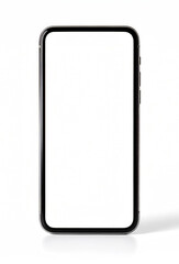 Blank smartphone screen on white background for app design mockup