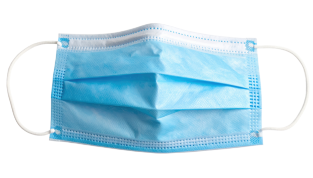 Close-Up of Surgical Face Mask on White Background for Medical Use