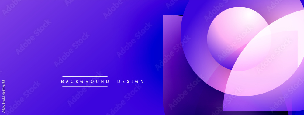 Wall mural abstract purple gradient background. overlapping circles create modern design element. text reads ba