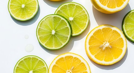 Fototapeta premium Citrus slices on white background