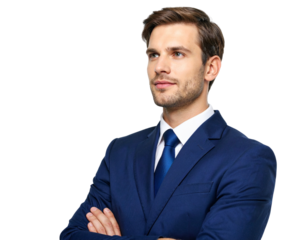 Professional Businessman Thinking Concept Illustration PNG