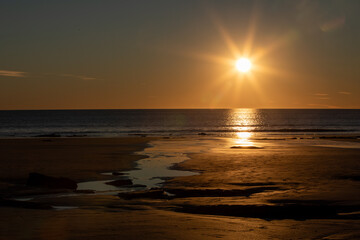 Spectacular sunset at Cable beach in Broome, Western Australia.