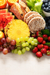 Selection of  high fiber rich food.