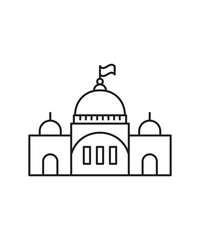 old building icon, vector best line icon.