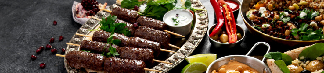 Arabic Cuisine: Middle Eastern traditional lunch or dinner.