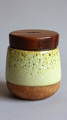 Ceramic Jar with Wooden Lid