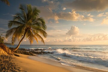 Fototapeta premium Tropical beach at sunset