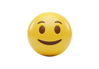 Smiling Yellow Emoji isolated on transparent background