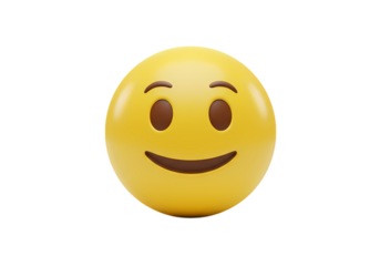 Smiling Yellow Emoji isolated on transparent background