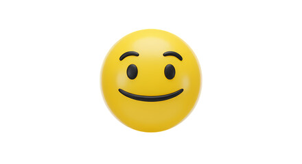 Smiling Yellow Emoji Icon Digital Expression of Happiness isolated on transparent background