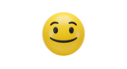 Smiling Yellow Emoji Icon Digital Expression of Happiness isolated on transparent background