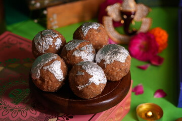 indian dessert on a plate laddu 