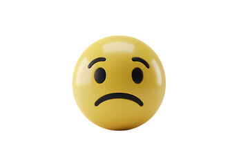 Disappointed Emoji A 3D Rendering isolated on transparent background