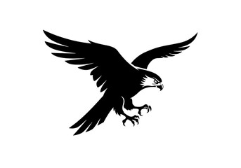 Obraz premium Majestic Eagle in Flight Abstract Bird Silhouette on transparent background