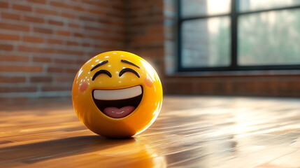 smiley face on orange background