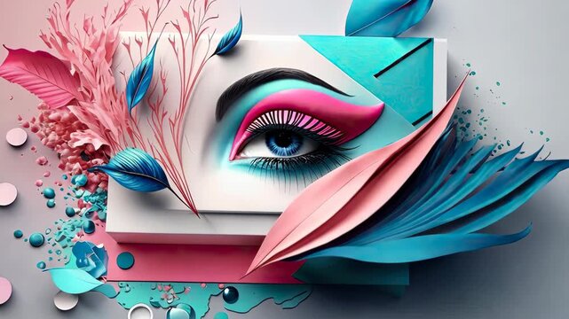 designer logo for beauty industry eyebrows eyelashes. Generative AI,