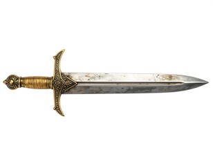 Antique dagger, ornate handle, aged steel
