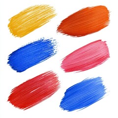 Vibrant Paint Strokes on White Background