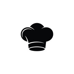 Black Chef Hat Icon on Transparent Background, Culinary Symbol, Cooking Accessory