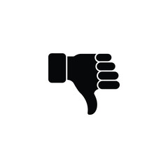 Black Hand with Thumb Down on Transparent Background Silhouette, Sign, Symbol
