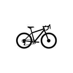 Fototapeta premium Black Road Bicycle Side View with Transparent Background Silhouette Design