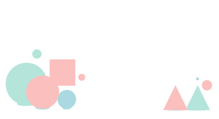 Obraz premium Minimalist geometric shapes in pastel shades on white background